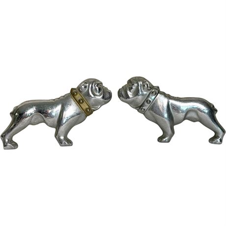 (2) Vtg Chrome Mack Truck Bulldog Side Emblem Badges