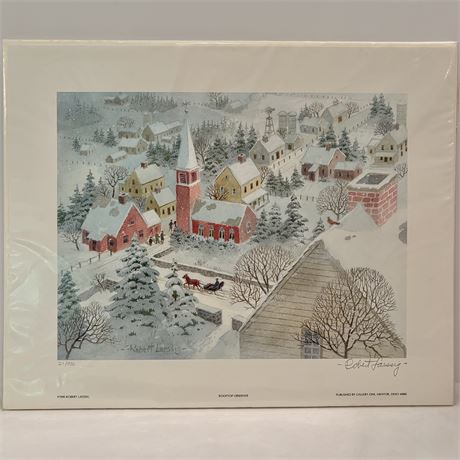 Robert Laessig Pencil Signed "Rooftop Observer" Numbered 211/950 Art Print