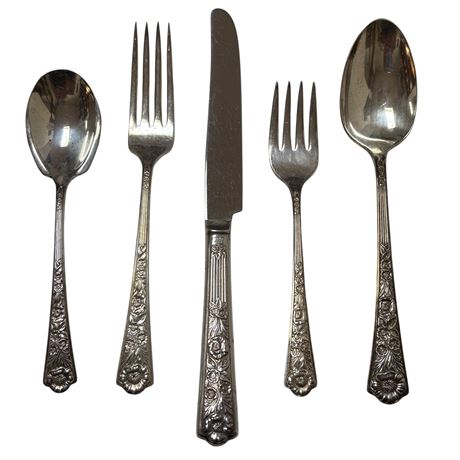 Sterling Silver Century "Royal Rose" Flatware (Soup spoon in place of Teaspoon)