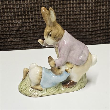 1975 Beatrix Potter Beswick- Mr. Benjamin Bunny & Peter Rabbit Figurine