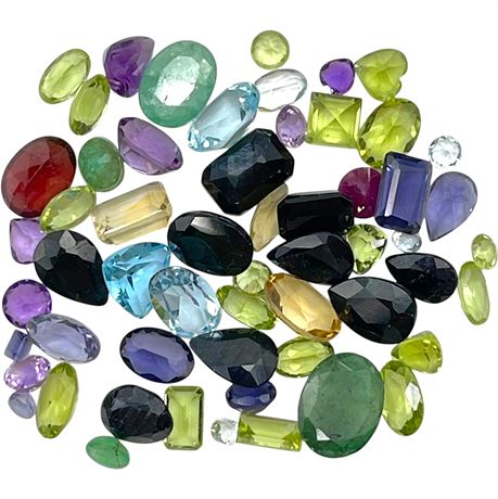 Natural Semiprecious 25ctw Mixed Gemstones