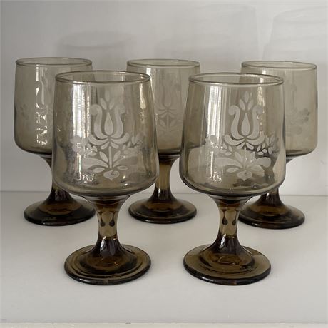 Pfaltzgraff "Village" Footed Wine Glasses