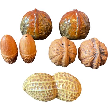 Collection of Ceramic Nut Salt & Pepper Shakers