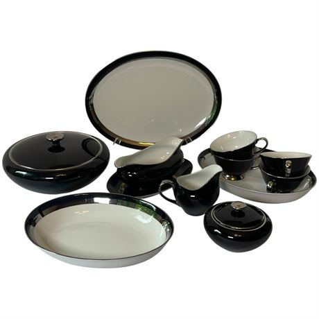 Gemini Fine China 3515 Serving Pieces with 4 Teacups