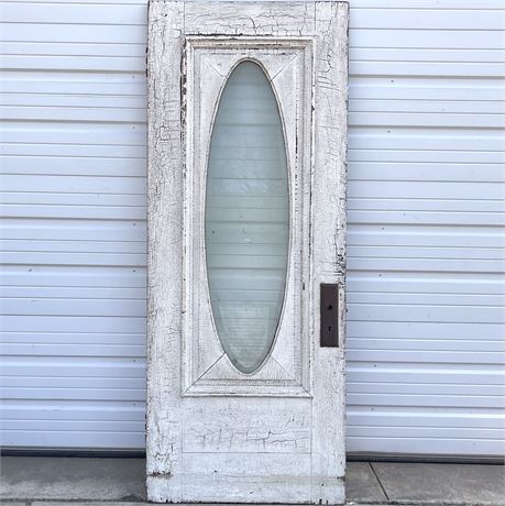 1908 Salvaged Front Door with Oval Glass Window
