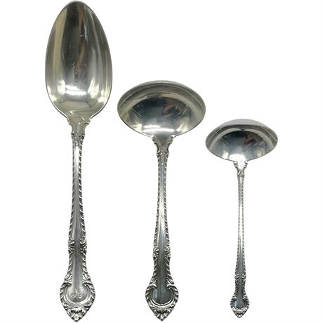 Gorham 925 Sterling Silver “English Gadroon” 3 Serving Spoons