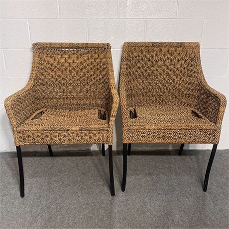 2 Very Solid Woven Arm Chairs