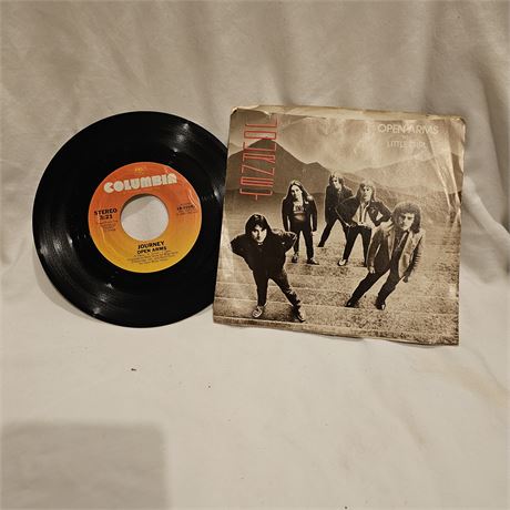7-inch vinyl single of the song "Open Arms" by the American rock band Journey.
