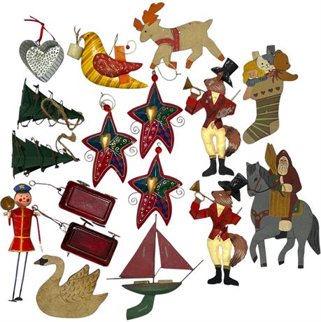 Vtg Handmade Metal Ornaments