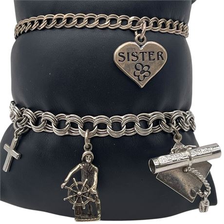 925 Sterling Silver Charm Bracelets with Sterling Charms