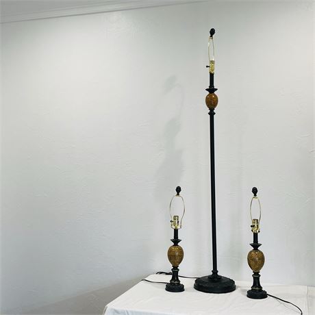 Set of Three Matching Floor & Table Lamps