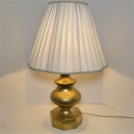 Gold Tone Painted Wood Table Lamp