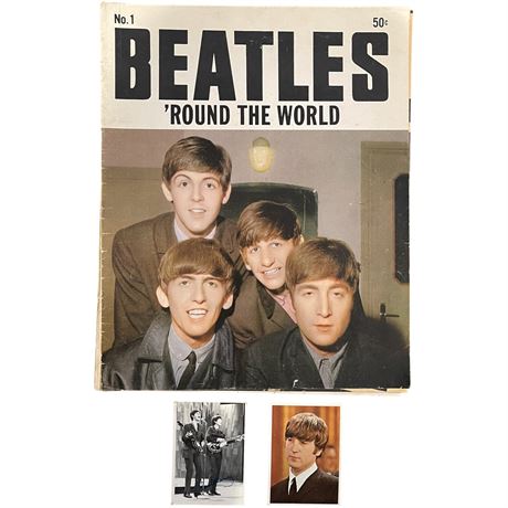 1964 "Beatles 'Round the World" Magazine w/ Topps Beatles Trading Cards