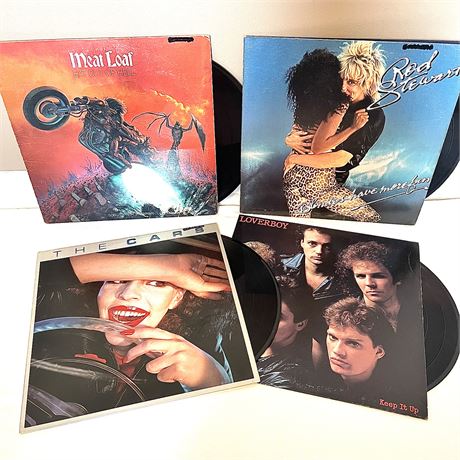 Rock Vinyl Record Bundle - Meat Loaf, The Cars, Loverboy, Rod Stewart