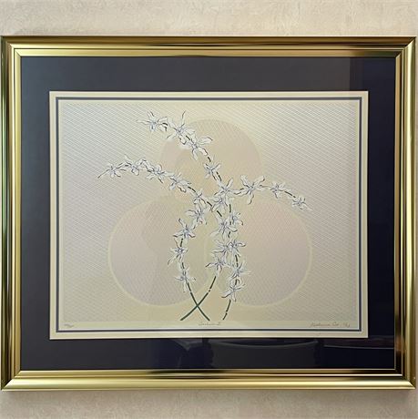 '83 Katherine Cox Signed Orchids II Numbered 29/300 Framed Art Print