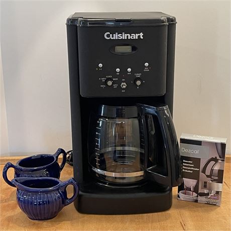 Cuisinart Brew Central 12-Cup Programmable Coffee Maker w/ Cream & Sugar Dishes