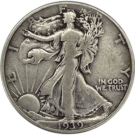 1939 Walking Liberty Silver Half Dollar Coin