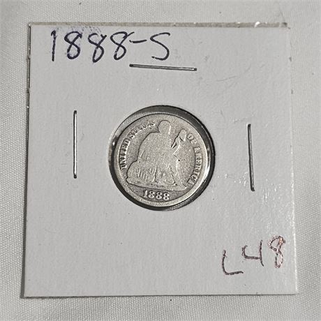 1888-S Seated Liberty Silver Dime.