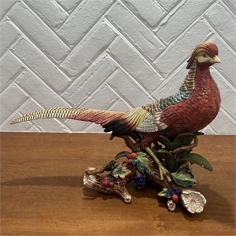 Fitz and Floyd Golden Pheasant Figurine w/ Original Shipping Box