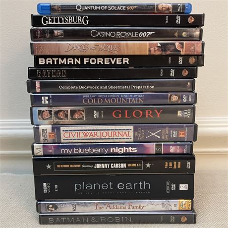 Collection of DVDs and Blu-ray Disc