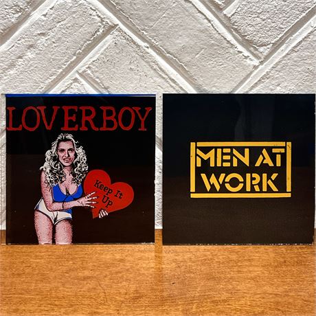 Vintage Loverboy & Men At Work Single Glass Pane Art