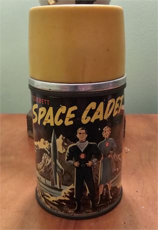 Aladdin~Tom Corbett, Space Cadet Vintage 1952,  Metal Lunchbox Thermos