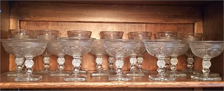 Beautiful Set of Vintage Imperial Cut Glass Champagne Glasses & Wine Goblets