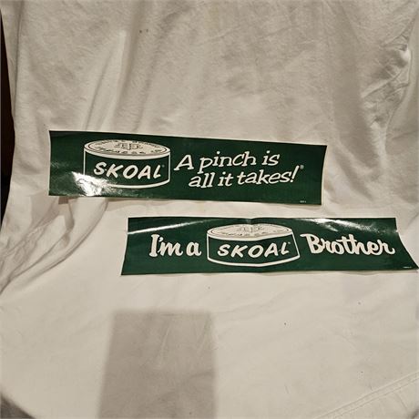 Two vintage Skoal bumper stickers