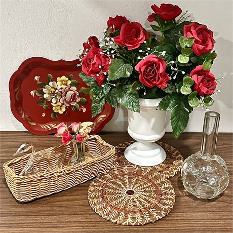 Coordinated Decor - Wicker, Glass, and Tin