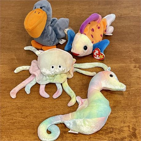 Four TY Beanie Babies
