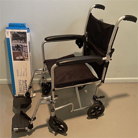 Drive Medical Lightweight Folding Wheelchair w/ Telescoping Wheelchair Ramps