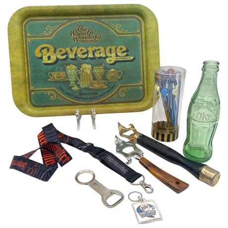 Barware w/ MCM Beverage Tray & Coca-Cola Bottle