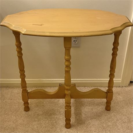 Vtg Turned Wood Legs Side Table