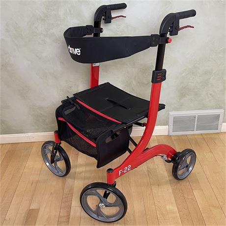 Drive Medical F-22 Rollator with Storage Pouch