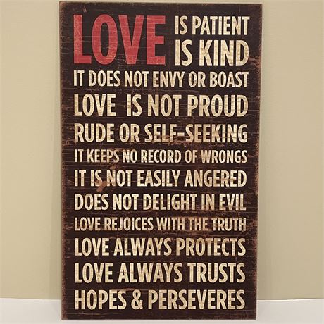 Inspirational "Love is..." Wall Hanging