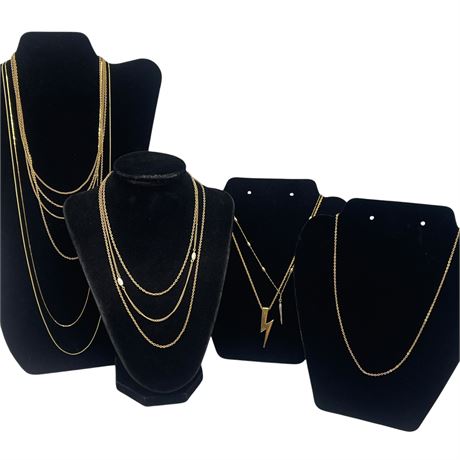 Vintage Gold Toned Necklace Chains and Slide