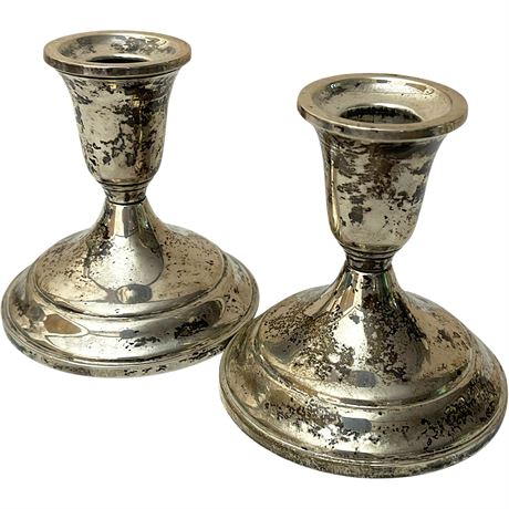 Pair of Towle Sterling Silver Weighted Candlestick Holders