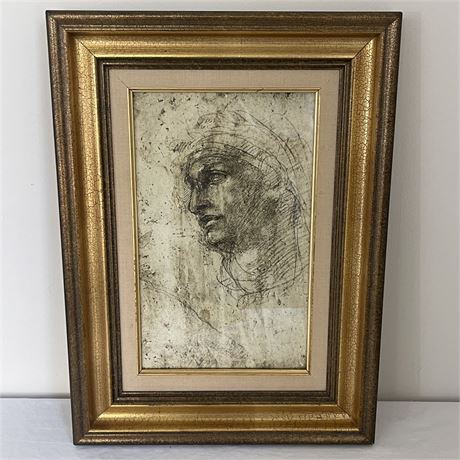 Michaelangelo "Man's Portrait" Framed Print British Museum Malcolm Collection