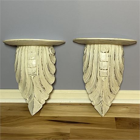 Pair of French Country Wall Sconce Shelves
