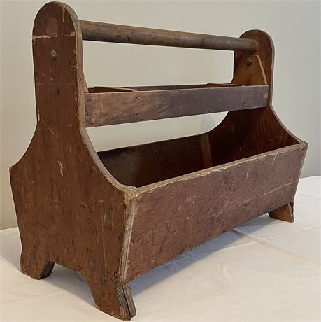 Antique Wood Crafted Tool Carrier