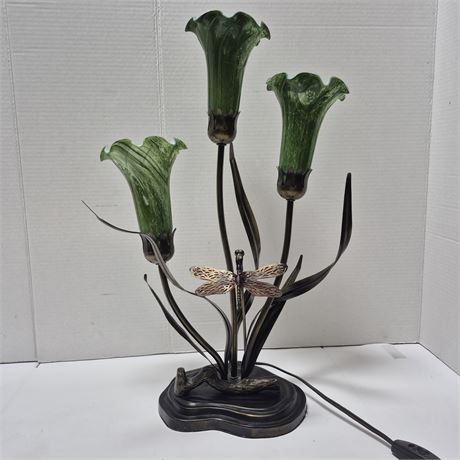 Dale Tiffany Style Tulip & Dragonfly Lamp