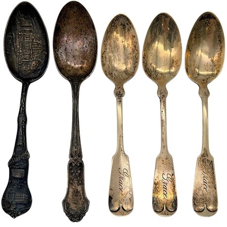 925 Sterling Silver Antique Victorian-Style Spoons