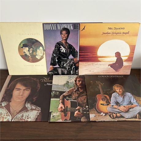 Neil Diamond, Gordon Lightfoot, Seals & Crofts and Dionne Warwick Vinyl Records