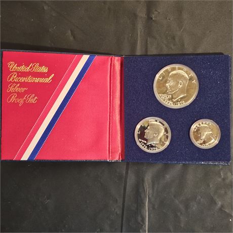 1776-1976 Bicentennial U.S. Mint 40% Silver Proof 3 Coin Set