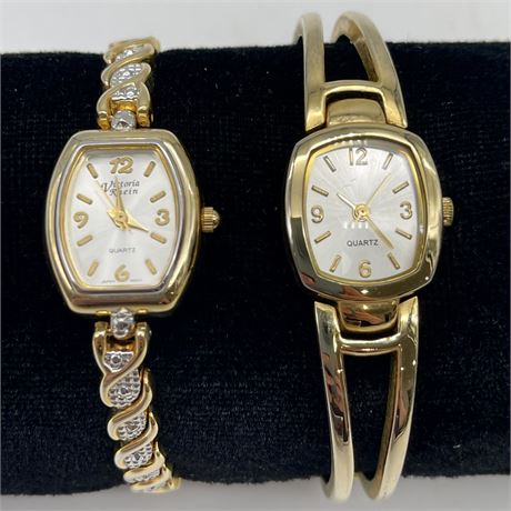 Victoria Rhein Gold & Silver Toned Wrist Watch w/ Gold Toned Wrist Watch