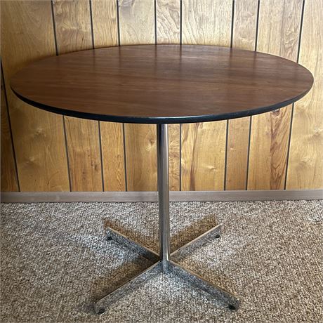 3' Round Mid Century Pedestal Cafe Table with Steel Base