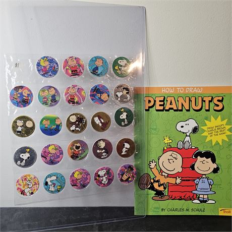Peanuts Drawing Book & POGS