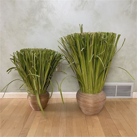 Pair of Decorative Faux Plants 23.5" and 29" tall