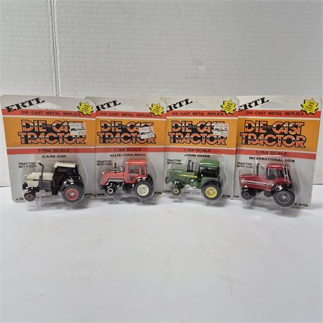 NIB 4 Ertl 1/64 Scale Die-Cast Tractors