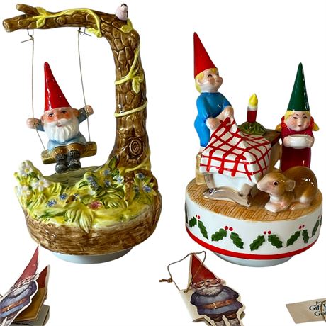Vtg Gorham Gnome Music Boxes